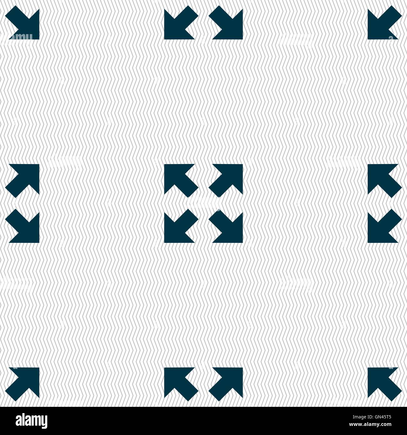 Full screen icon sign. Seamless pattern with geometric texture. Vector ...