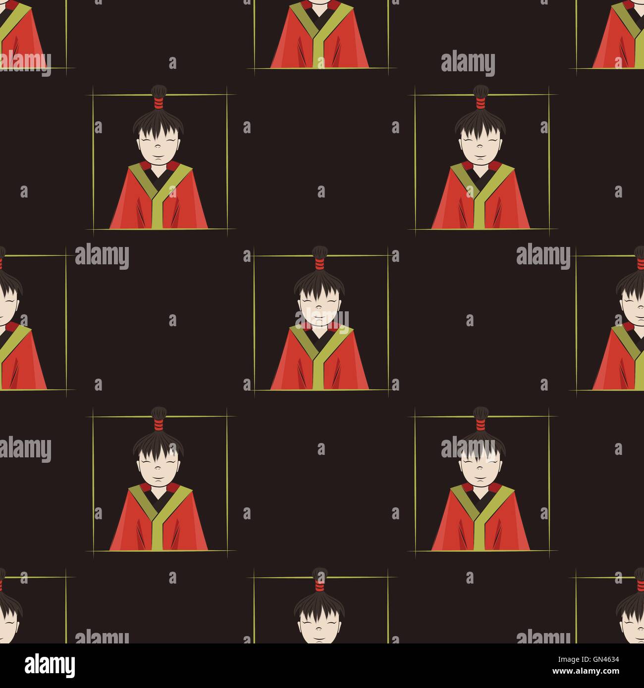 seamless pattern with boys of Japan Stock Vector Image & Art - Alamy