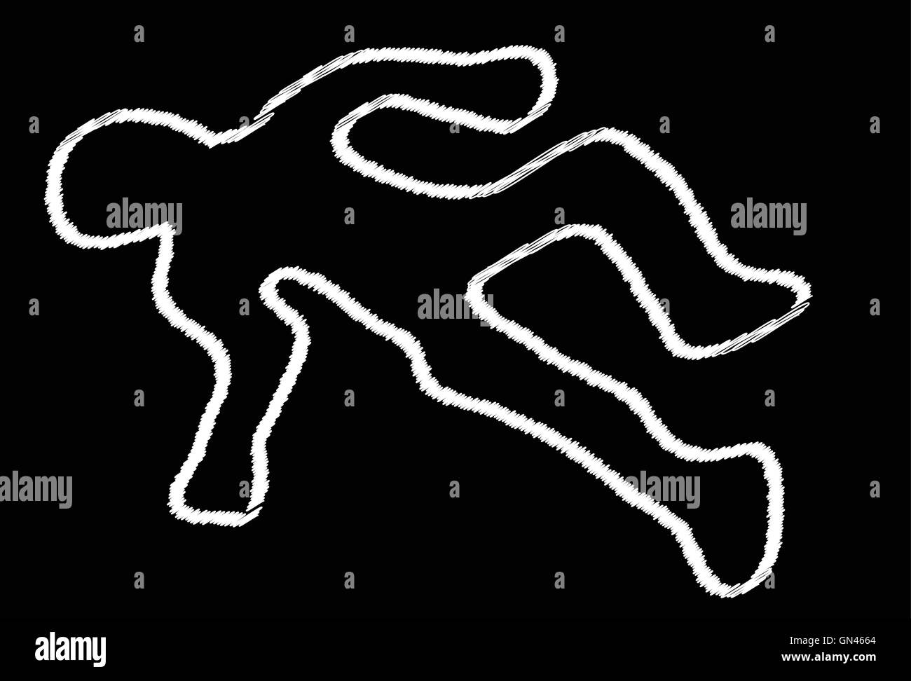Chalk outline body Stock Vector Images - Alamy