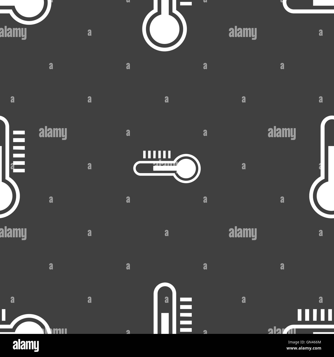 Thermometer icon sign. Seamless pattern on a gray background. Vector Stock Vector