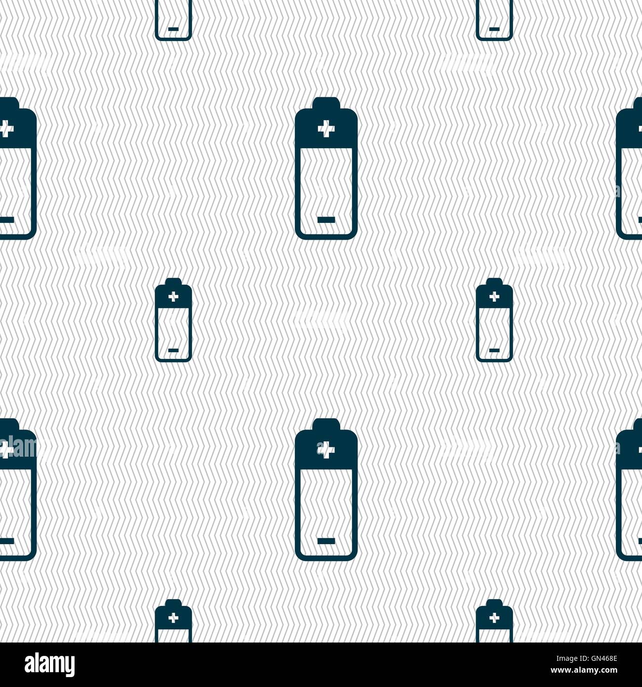 battery icon sign. Seamless pattern with geometric texture. Vector ...