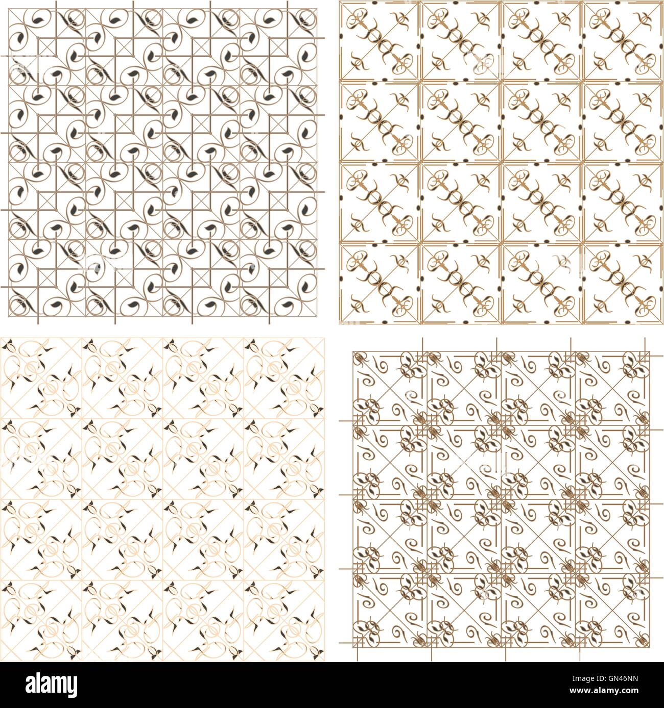 geometric seamless patterns set, vector backgrounds collection Stock ...