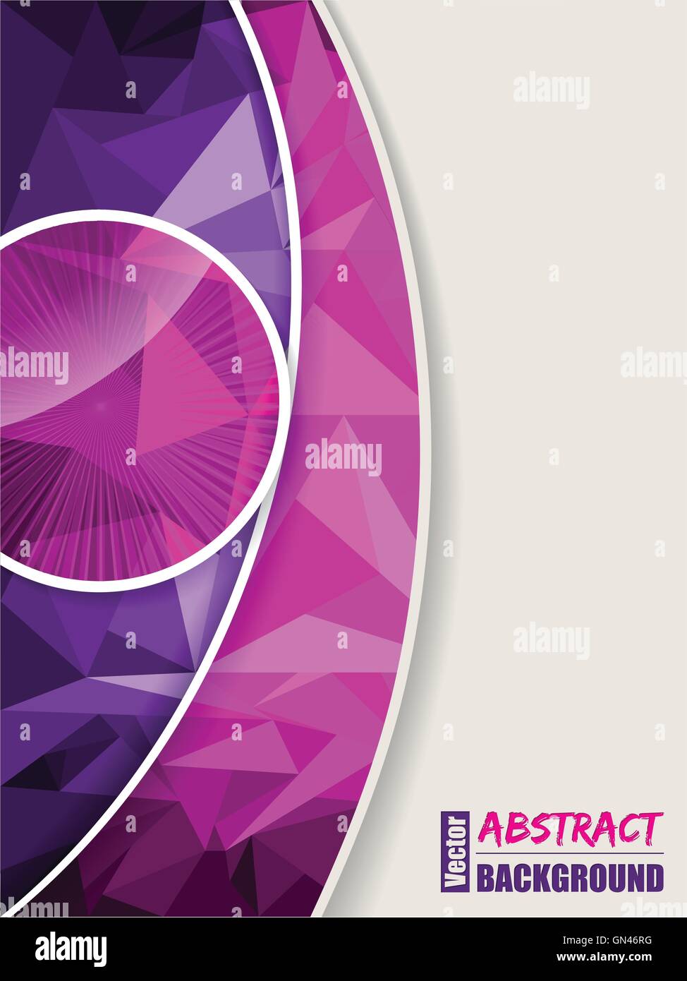 Abstract pink purple brochure with polygons Stock Vector