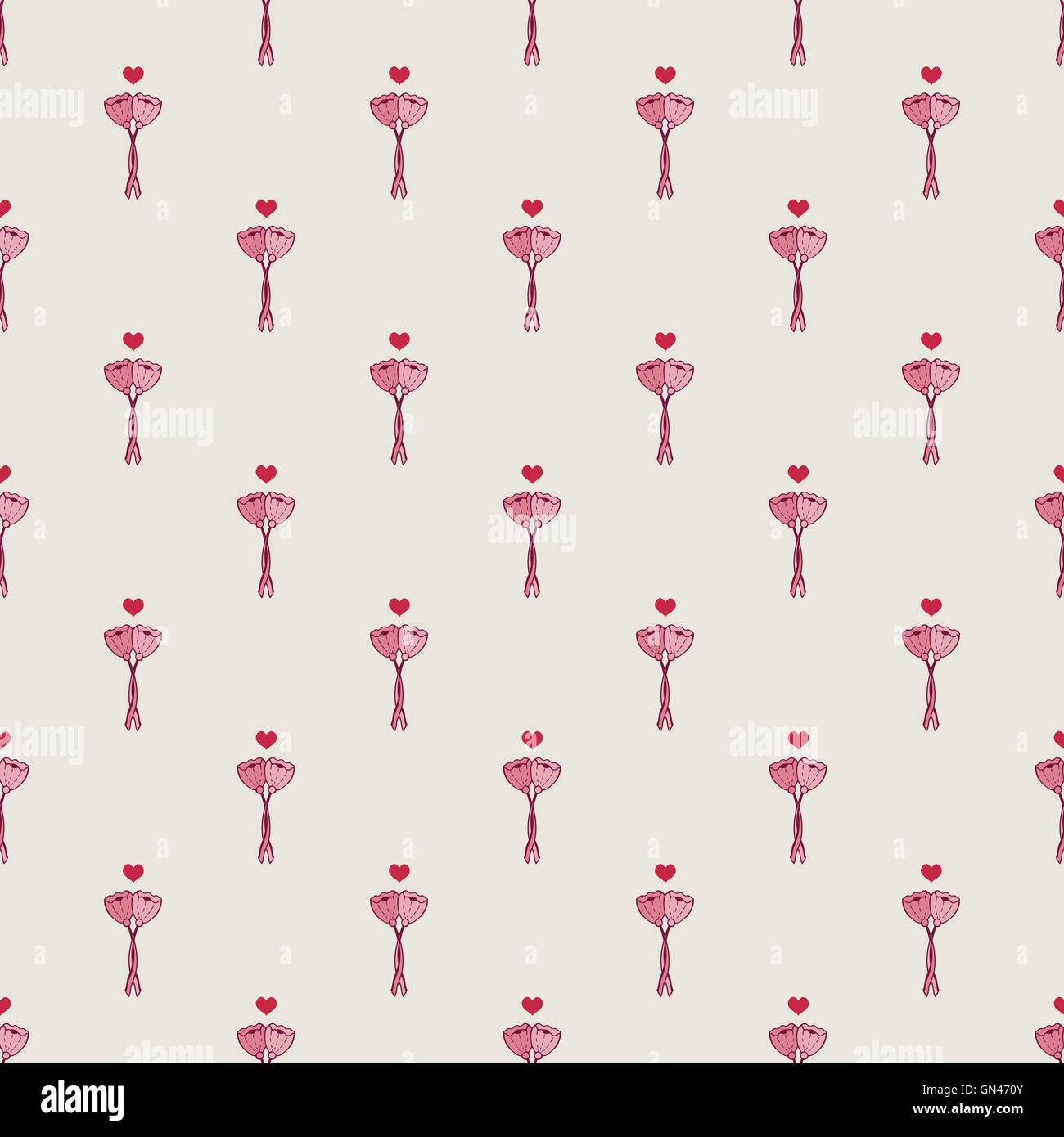 seamless pattern with flower and heart Stock Vector Image & Art - Alamy