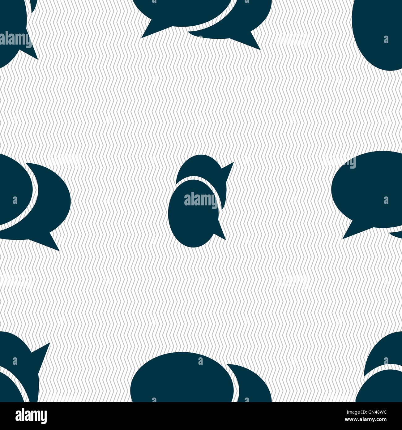 Speech bubbles icon sign. Seamless pattern with geometric texture ...