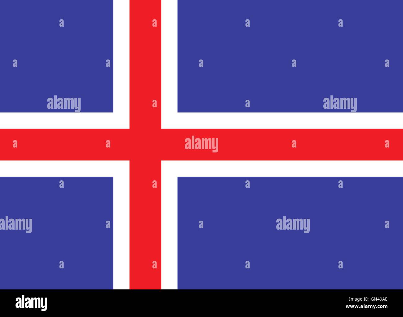 Iceland National Flag Stock Vector
