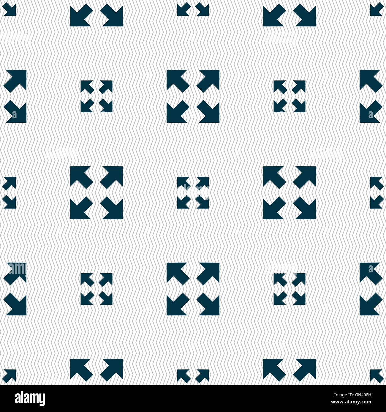 Full screen icon sign. Seamless pattern with geometric texture. Vector ...