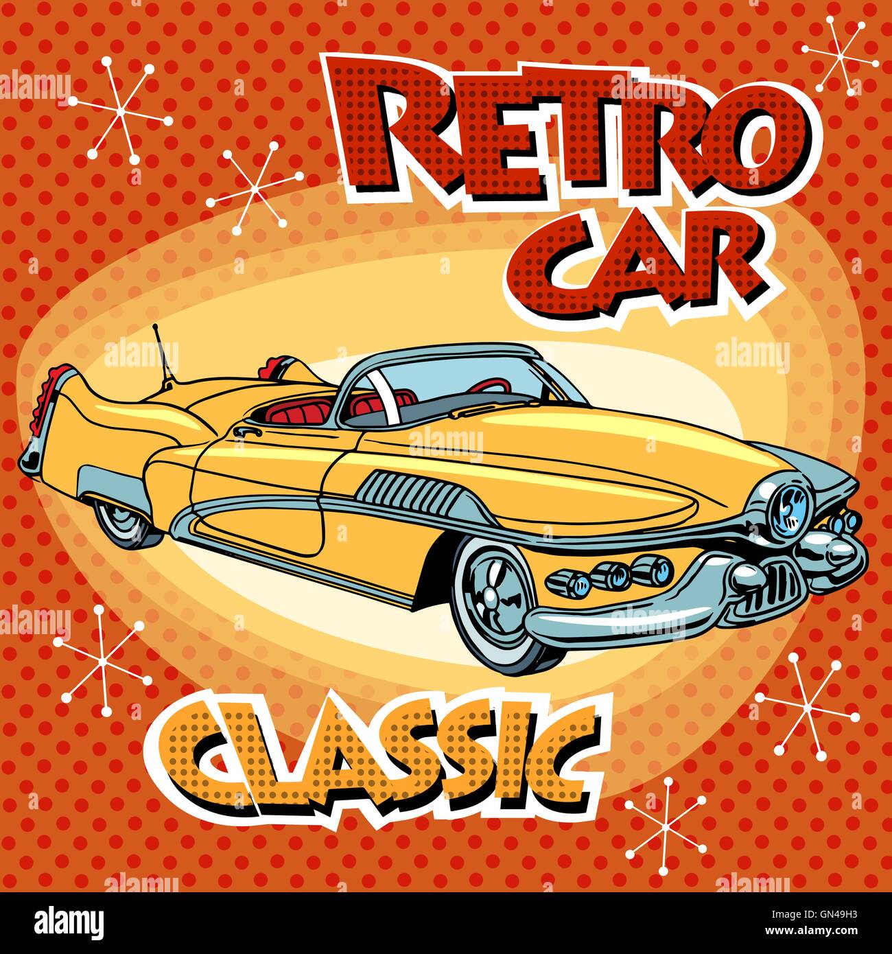 Retro car classic abstract model Stock Vector