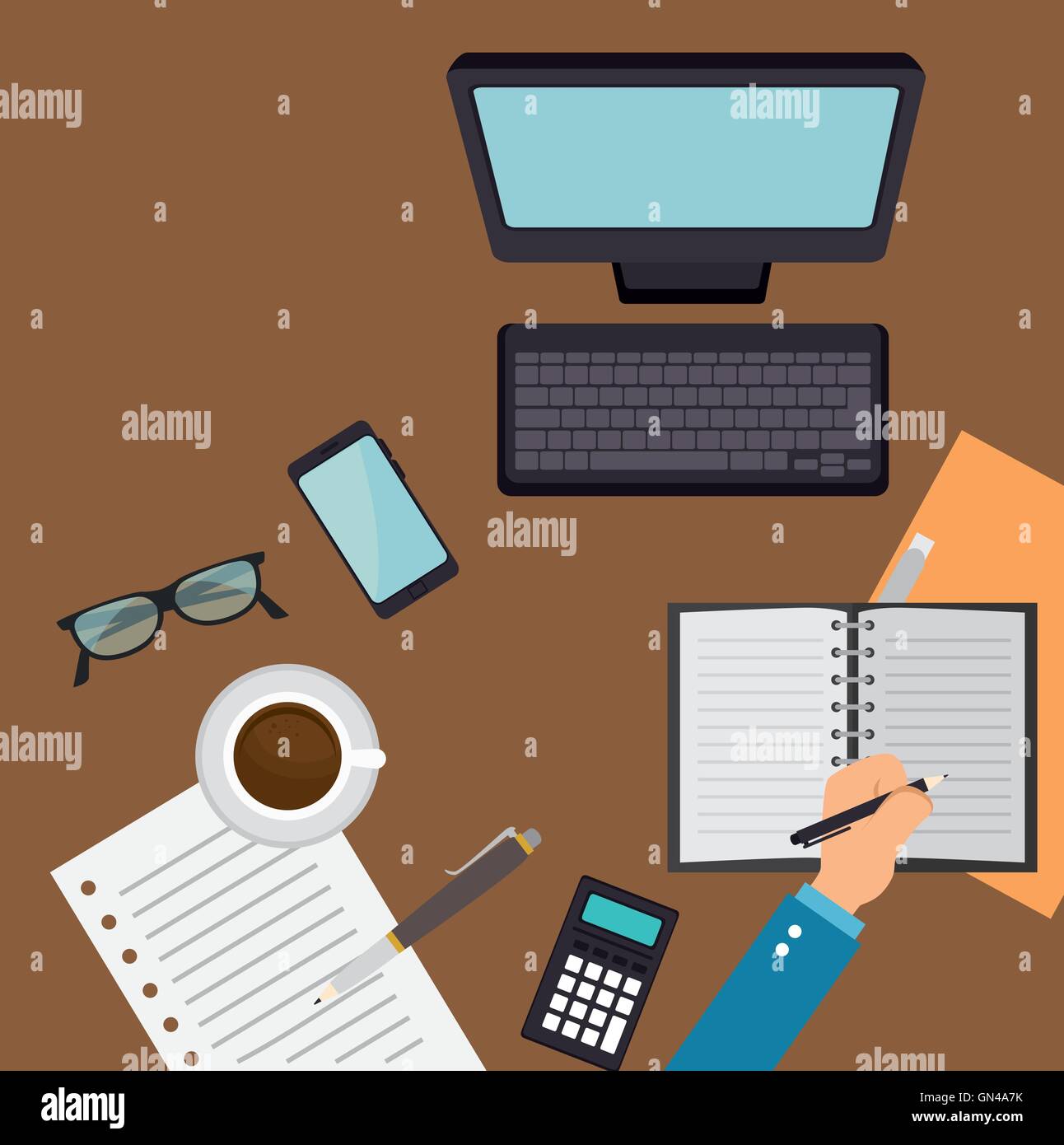 Top view modern calculator Stock Vector Images - Alamy