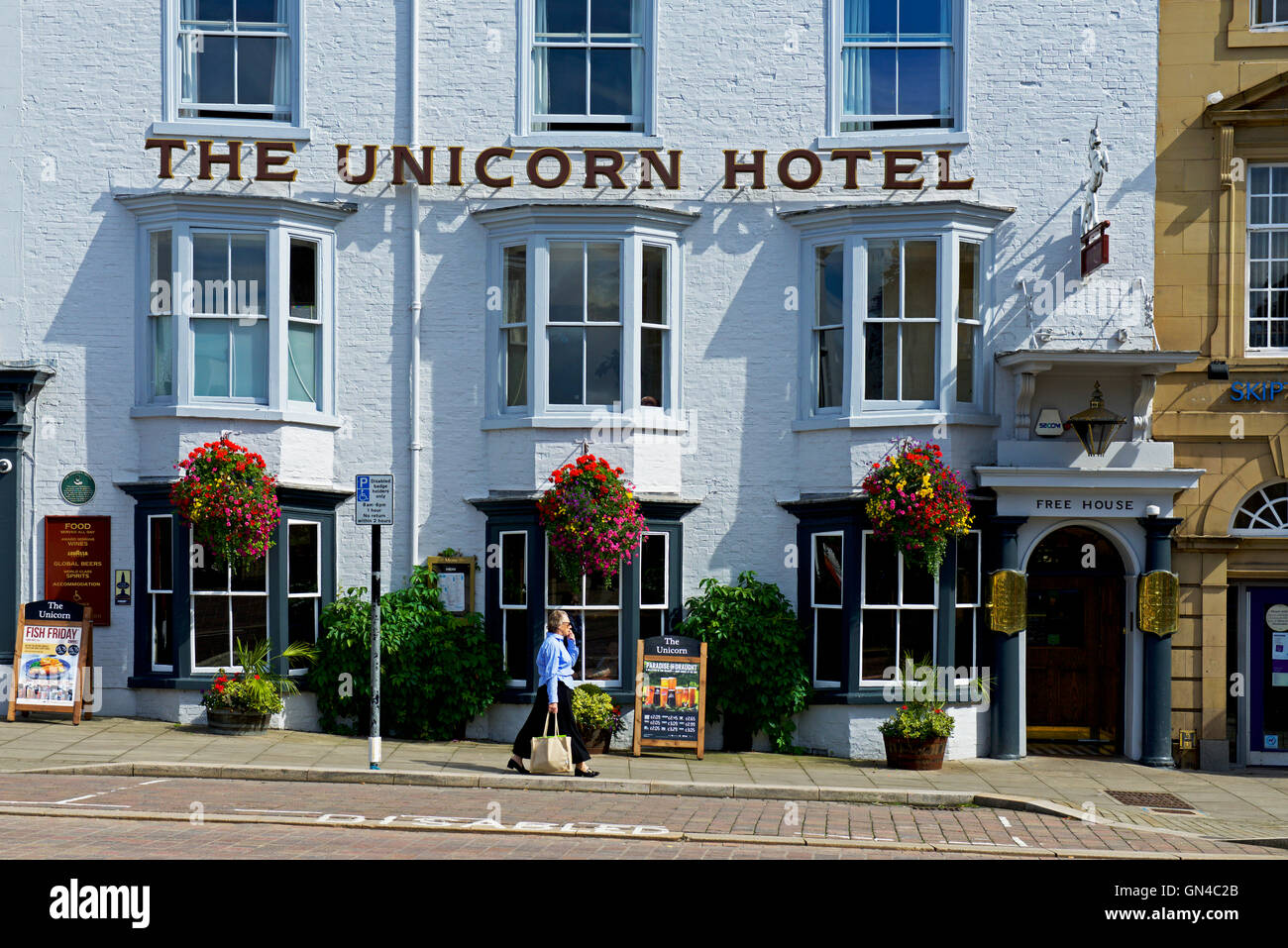 The Unicorn hotel, a Wetherspoon pub in Ripon, North Yorkshire, England UK Stock Photo