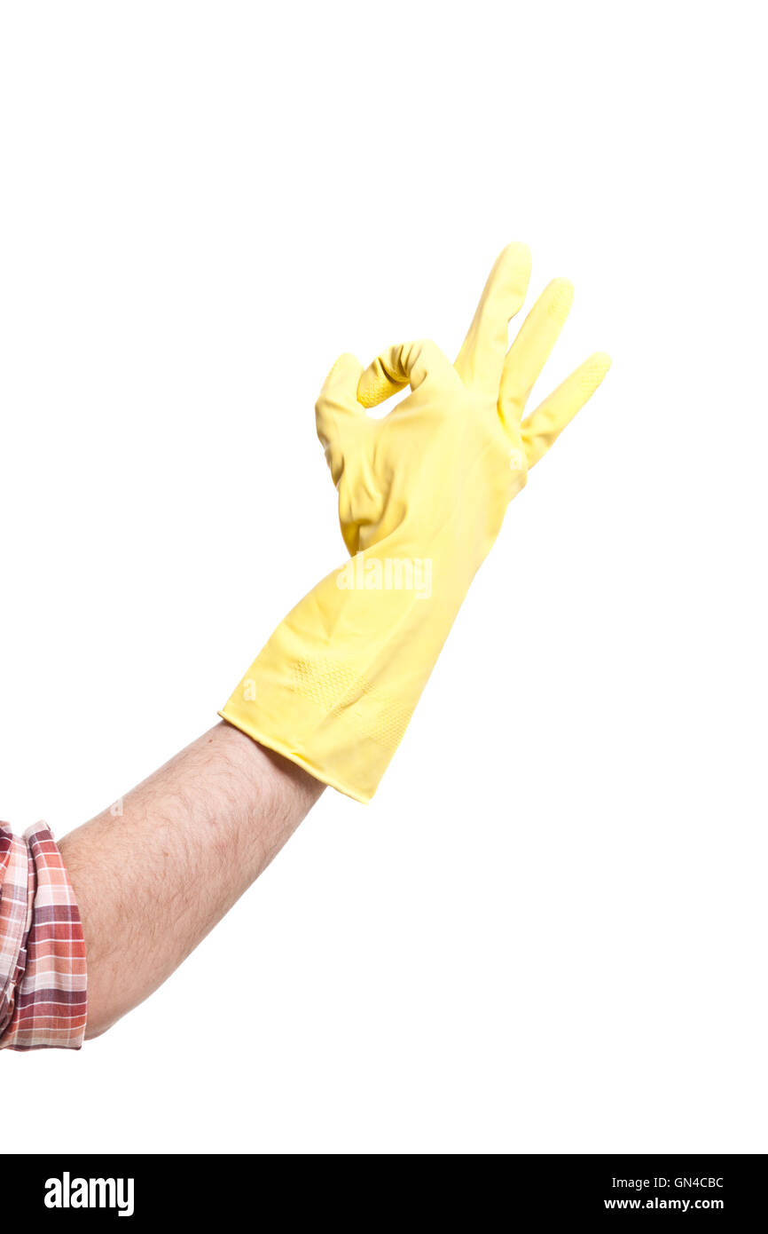 hand in glove isolated on white Stock Photo Alamy