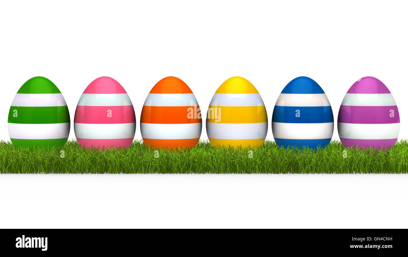 colorful eggs grass Stock Photo Alamy
