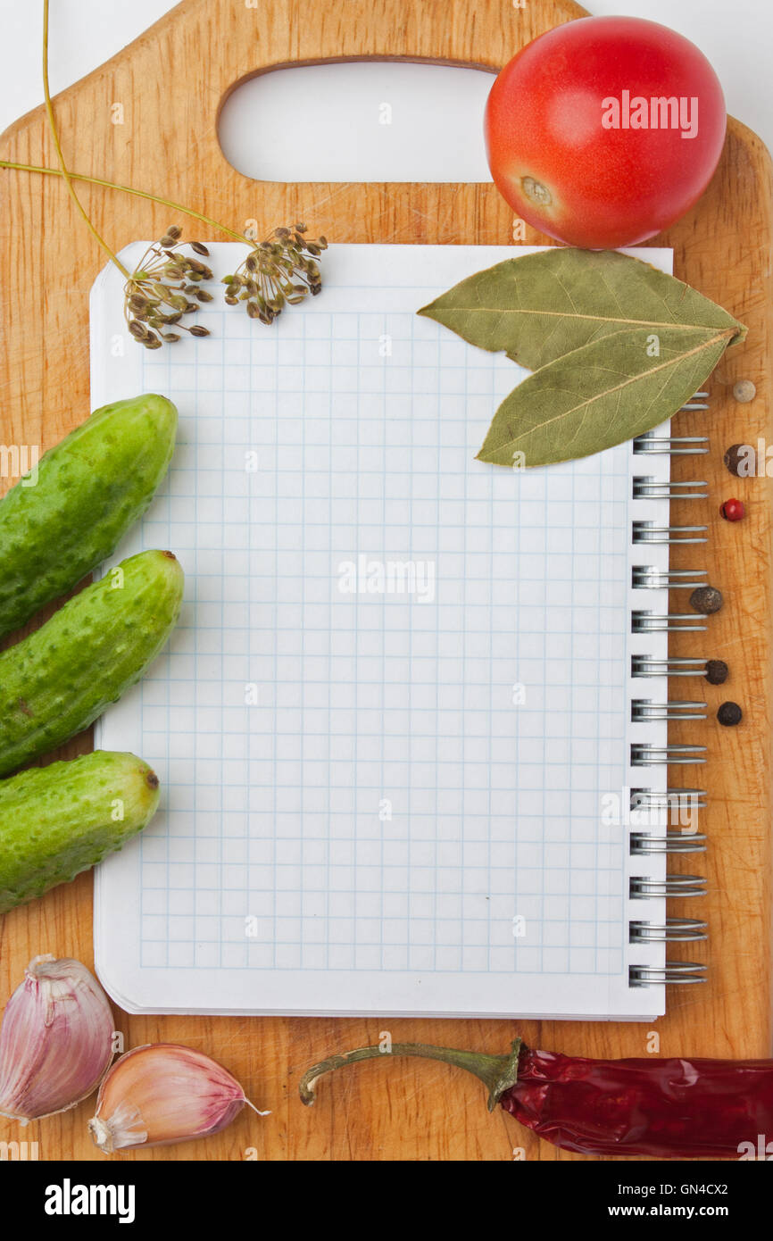 Notebook Con Ricette Notebook with recipes Stock Photo - Alamy