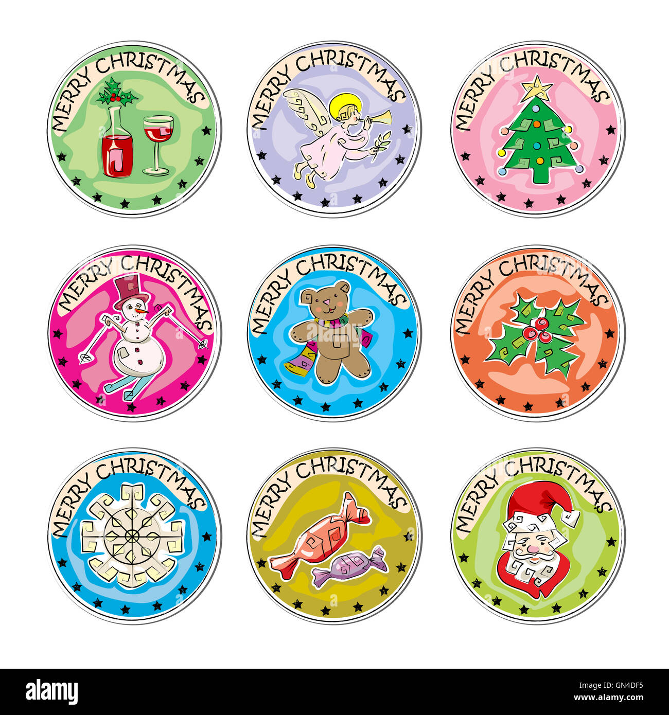 christmas clip art stickers Stock Photo Alamy