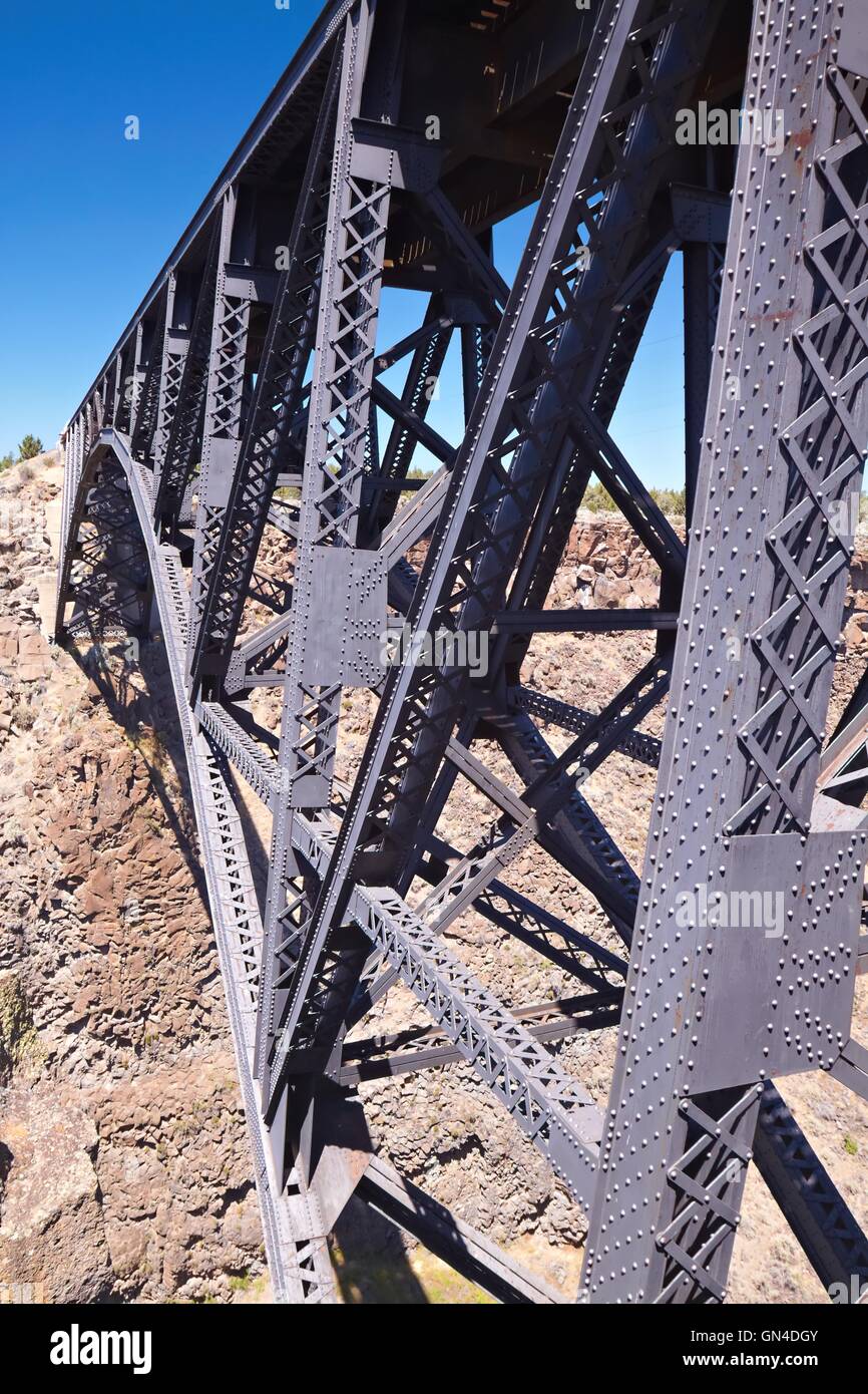 Railroad Bridge over Canyon Stock Photo