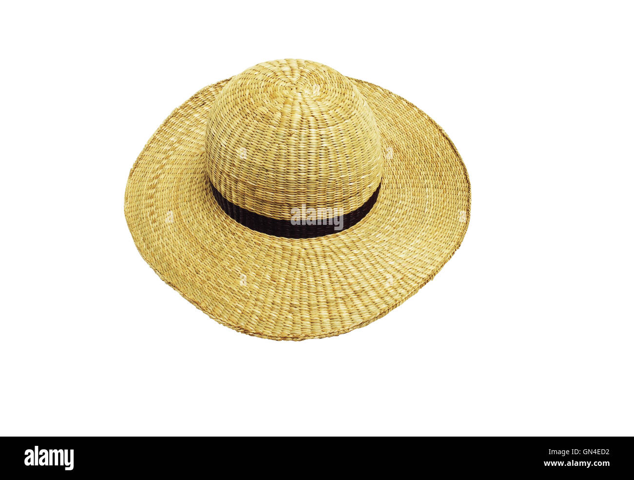 Straw summer hat isolated on white background Stock Photo - Alamy