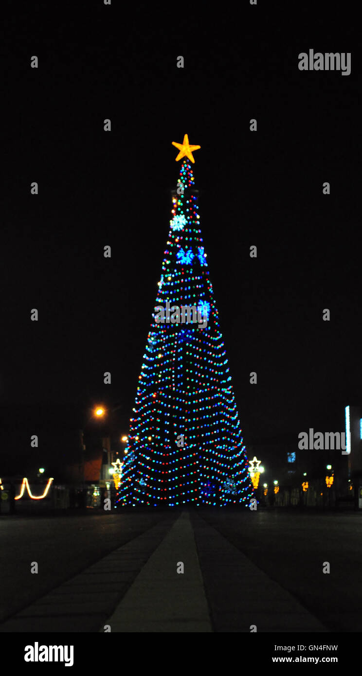 Huge Christmas tree in the city centre Stock Photo - Alamy