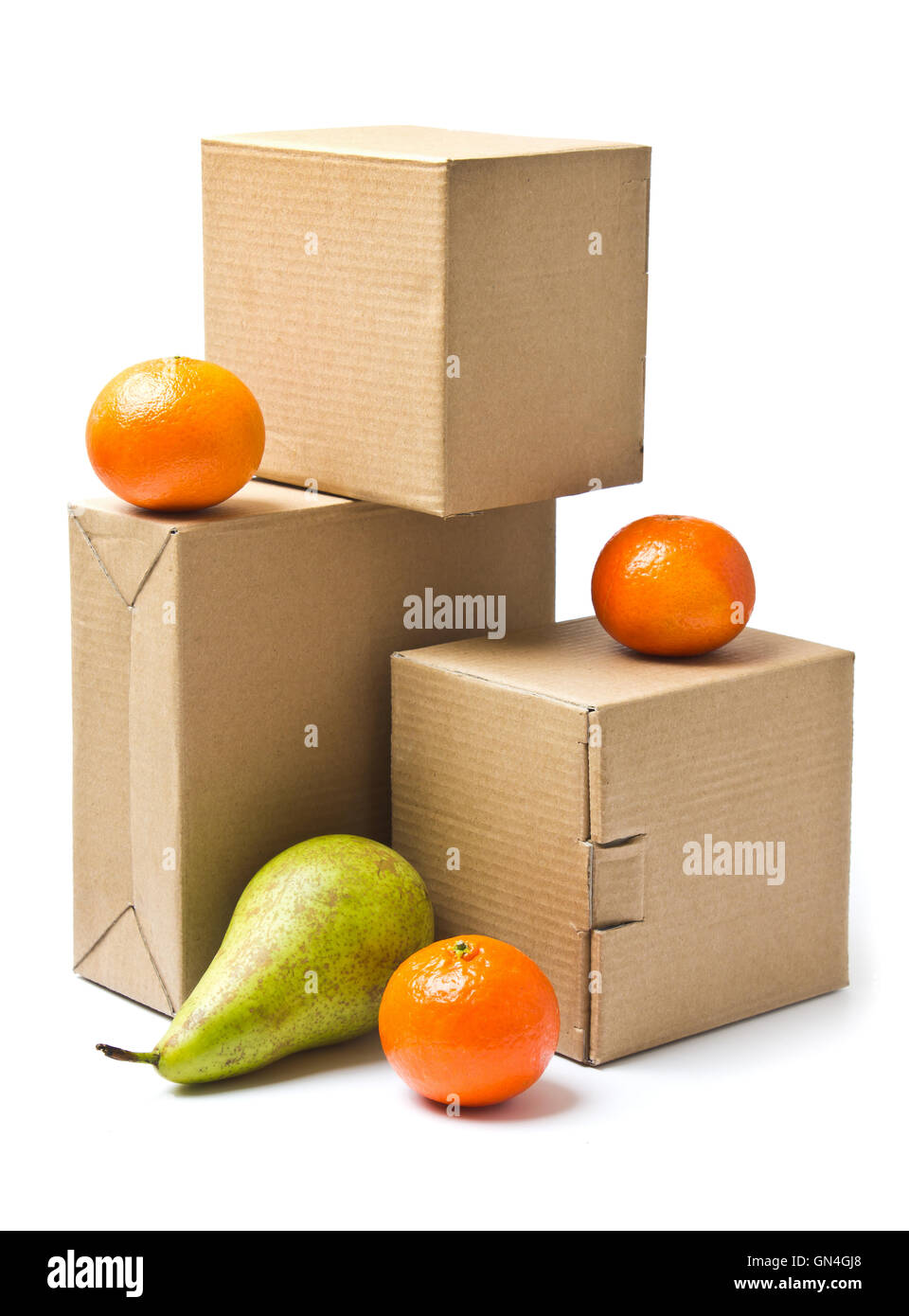 Cardboard boxes for goods and products Stock Photo Alamy