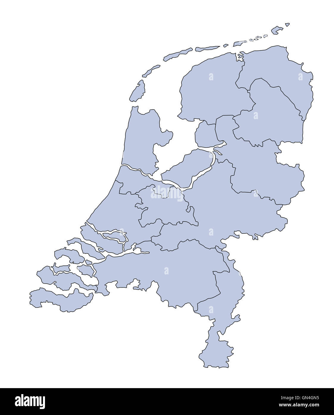 Netherlands country map hi-res stock photography and images - Alamy