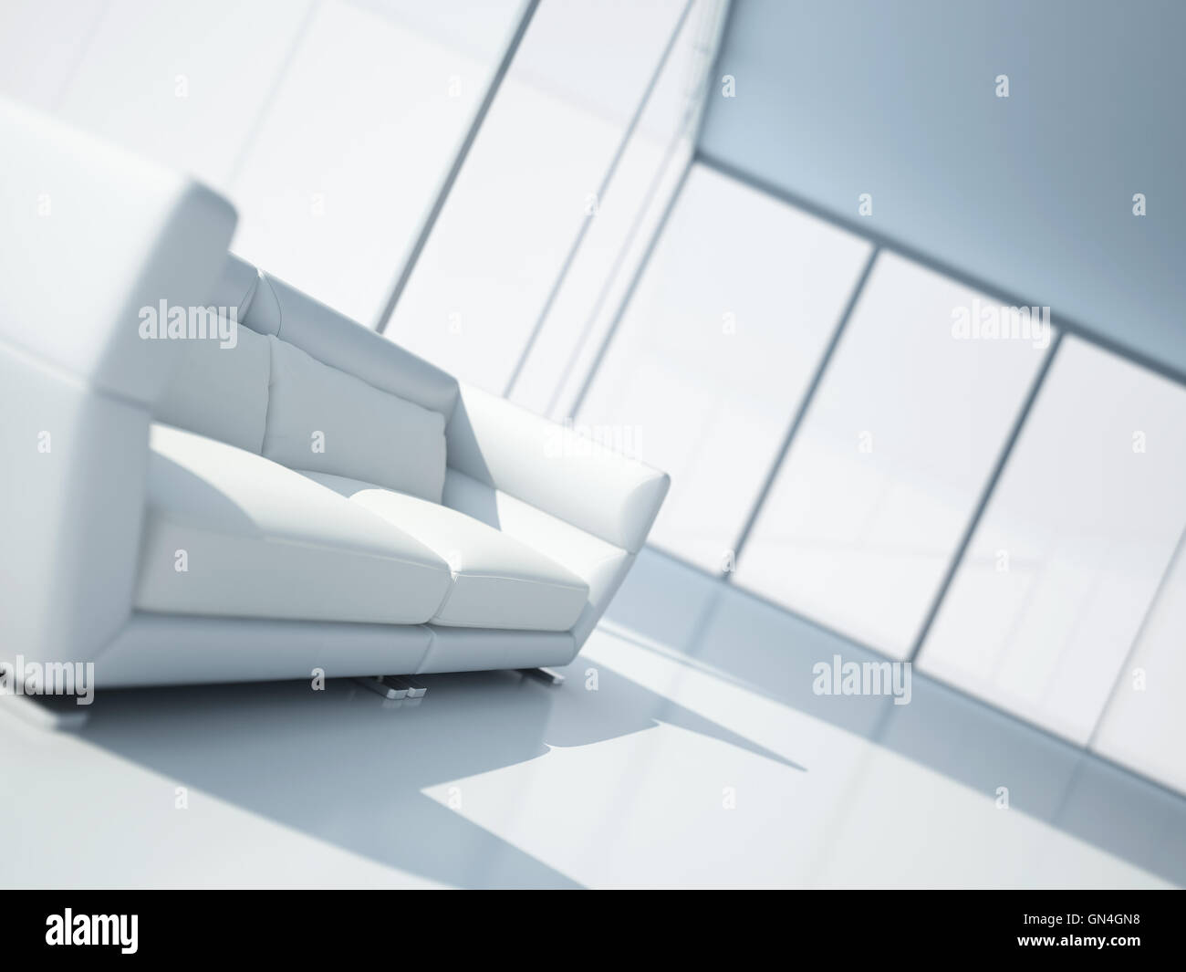 modern white leather sofa Stock Photo - Alamy