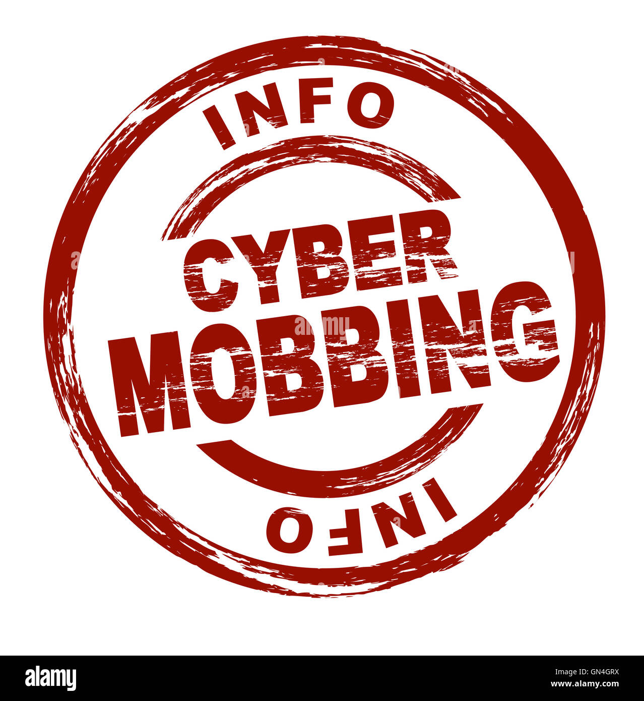 Stamp - Cyber mobbing (Engl.: cyber bullying) Stock Photo