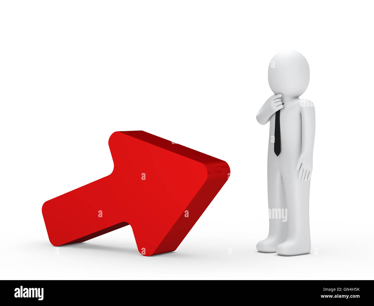 Business man and red arrow Stock Photo - Alamy