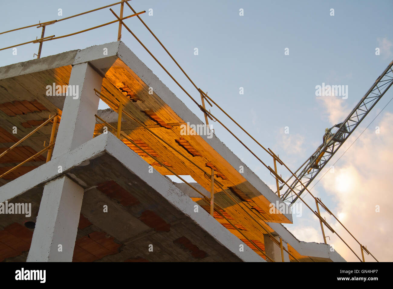 scaffolding, construction site Stock Photo Alamy