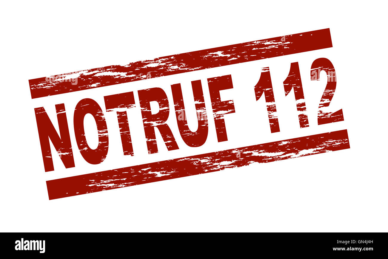 Notruf 112 (Engl.: emergency call 112) Stock Photo