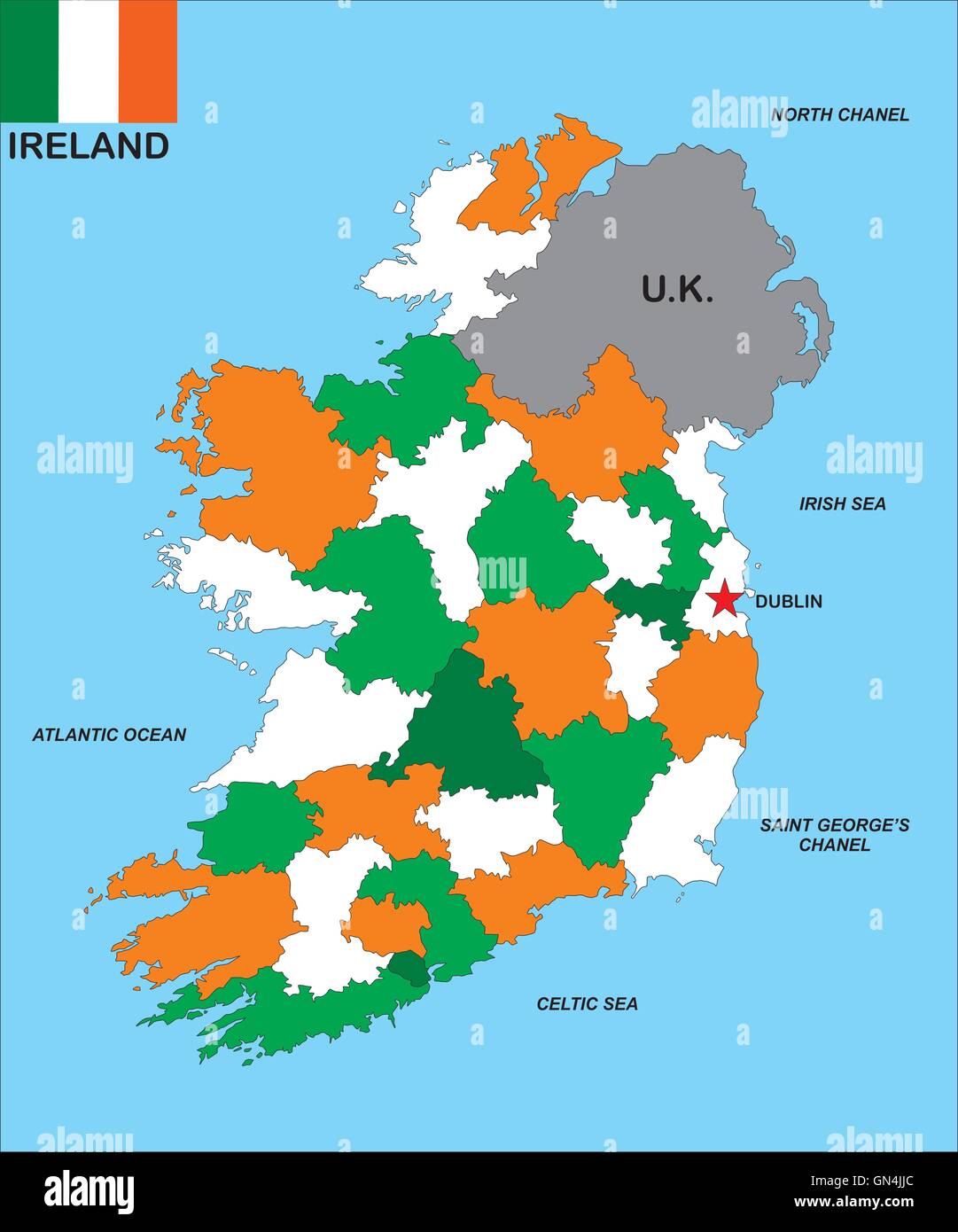 Map of ireland political hires stock photography and images Alamy