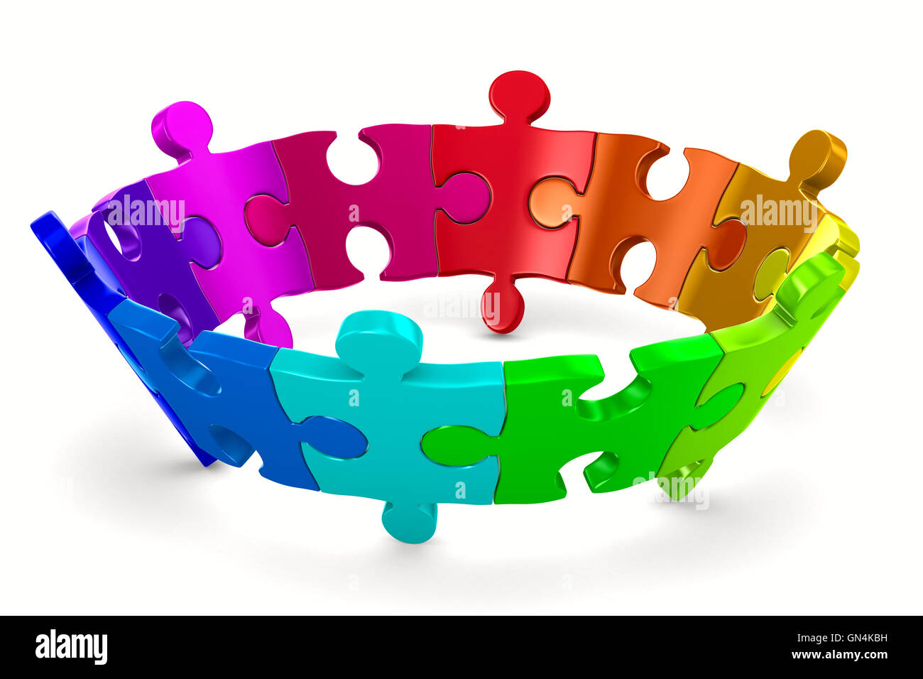Puzzle on white background. Isolated 3D image Stock Photo - Alamy