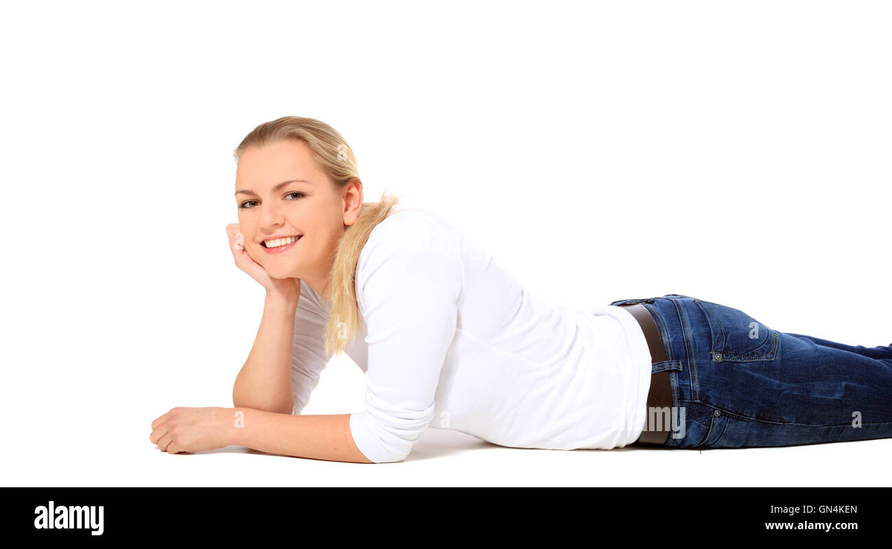 Attractive blond woman Stock Photo - Alamy