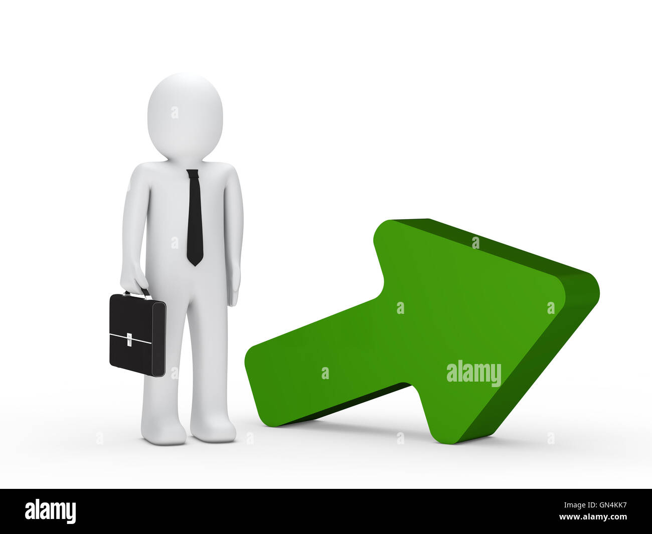 businessman with green arrow Stock Photo - Alamy