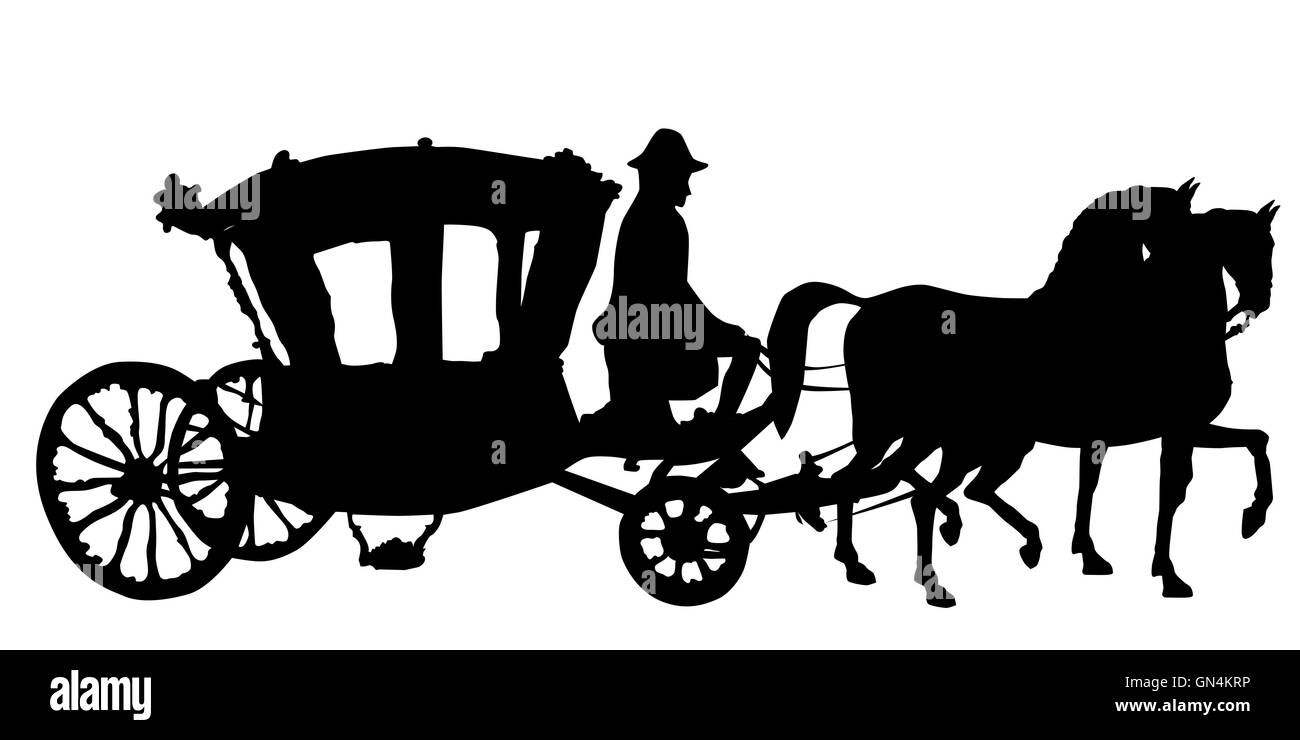 horse and carriage rococo Stock Photo