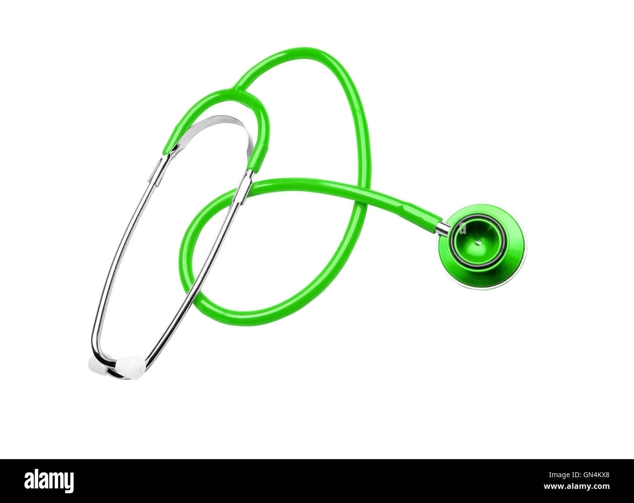green Stethoscope isolated on a white background Stock Photo - Alamy