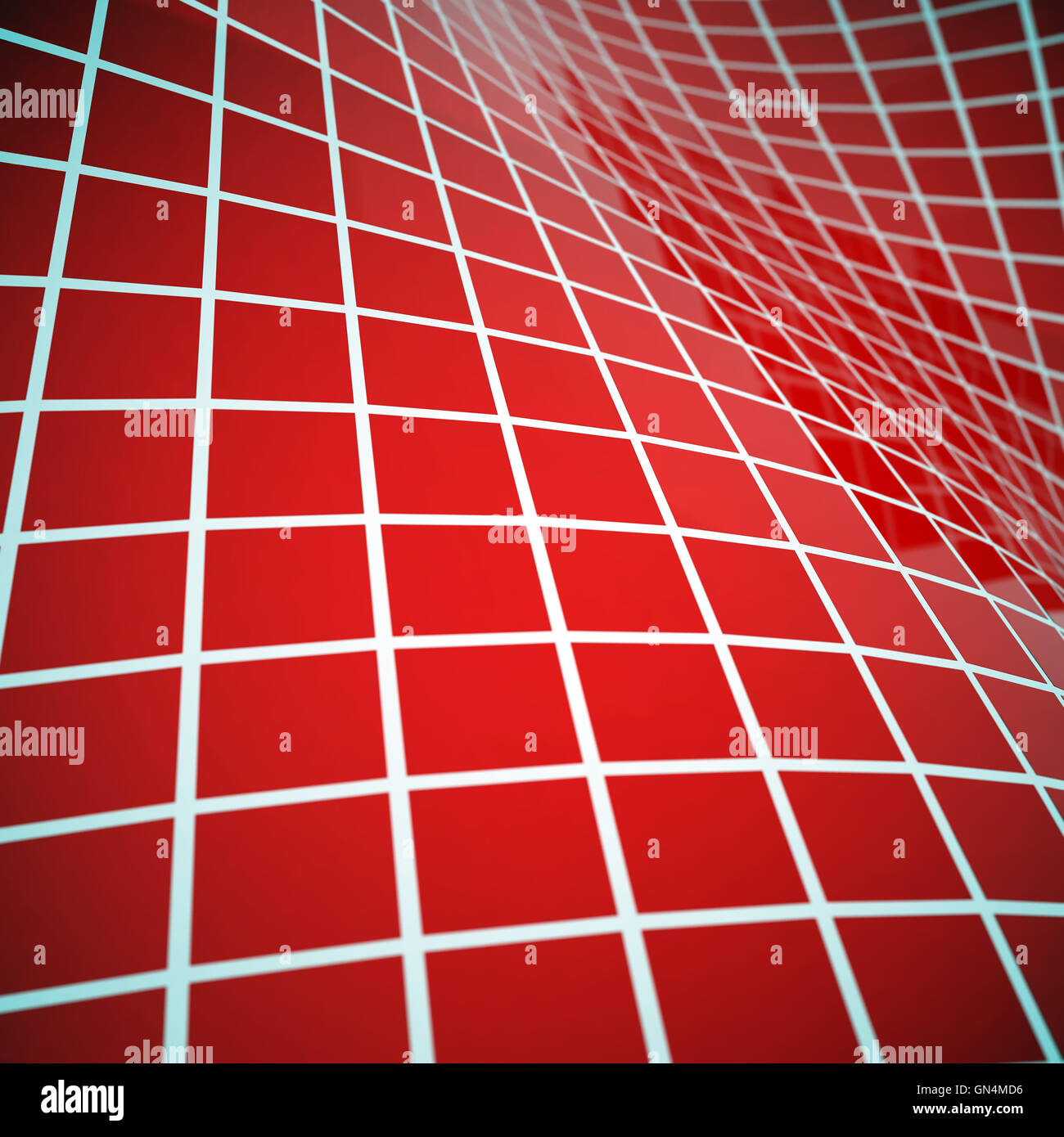 Abstract wavy pattern from red blocks Stock Photo