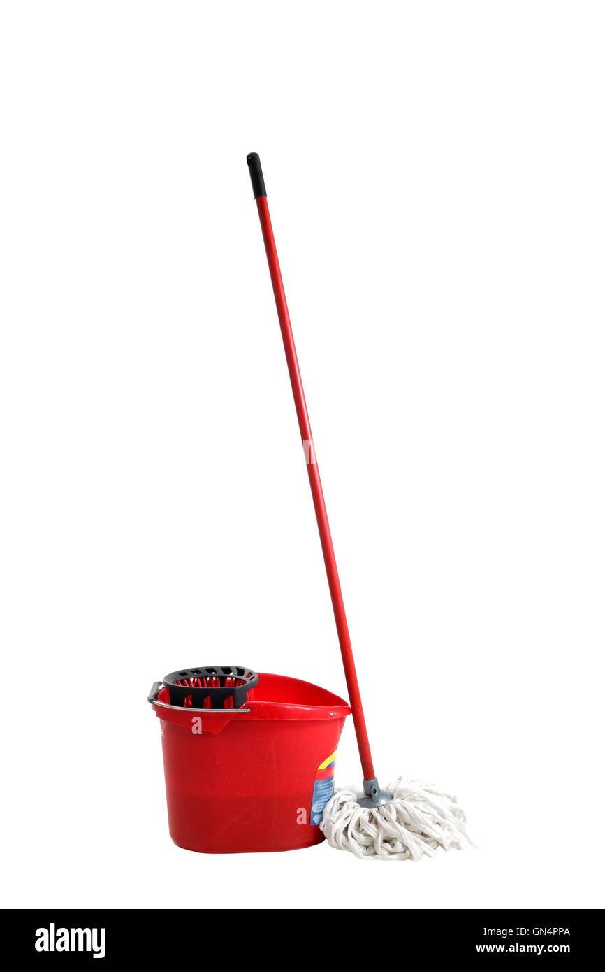 Cleaning mop isolated on white background Stock Photo Alamy