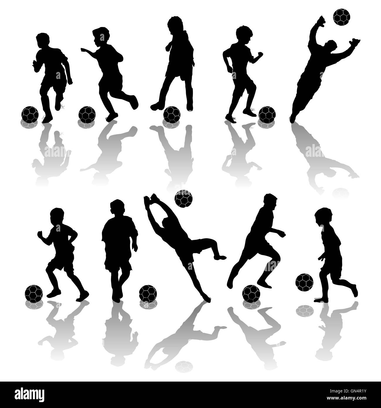 Soccer, footbal players Stock Photo