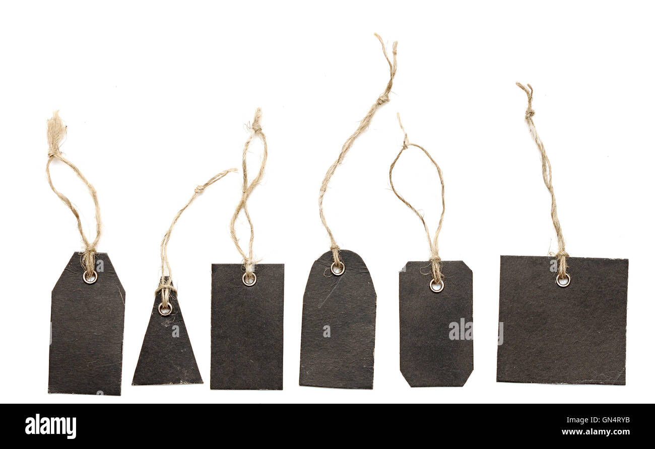 blank price tags isolated on white background Stock Photo - Alamy