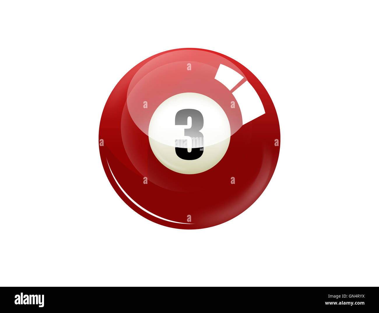 Number three billiard ball Stock Photo Alamy