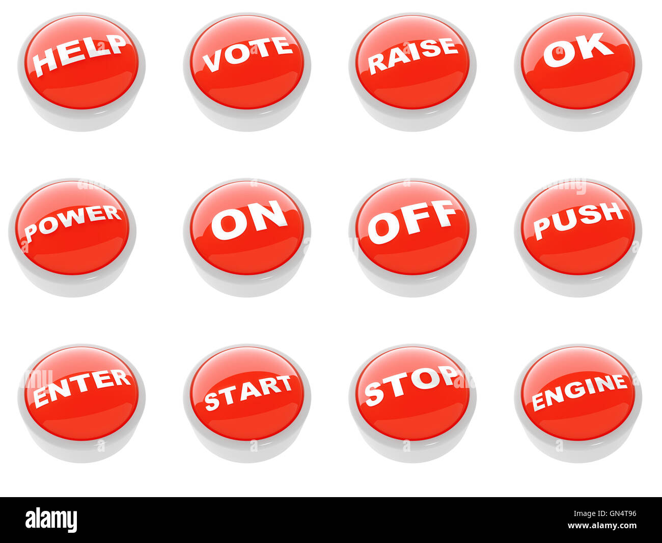 set of red buttons Stock Photo Alamy