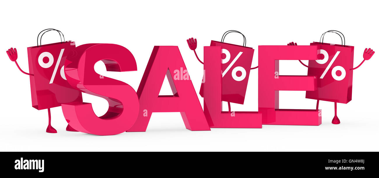 pink sale bags wave Stock Photo