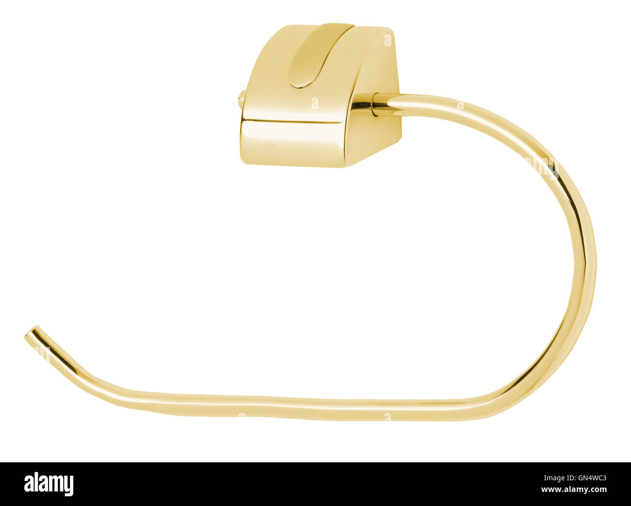 golden towel holder with two bars, isolated Stock Photo Alamy