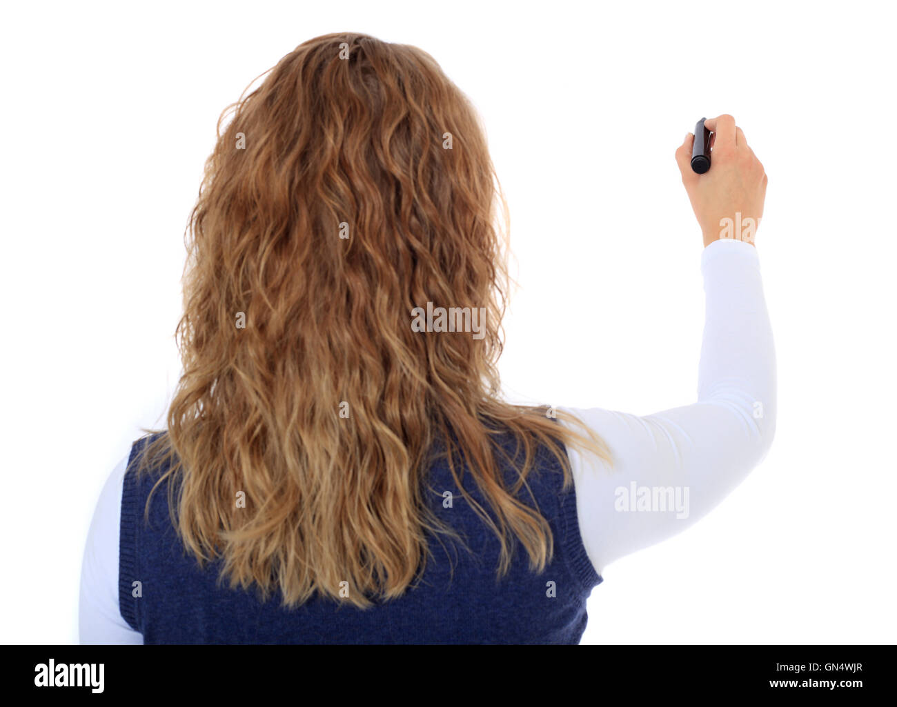 Woman sketching Stock Photo