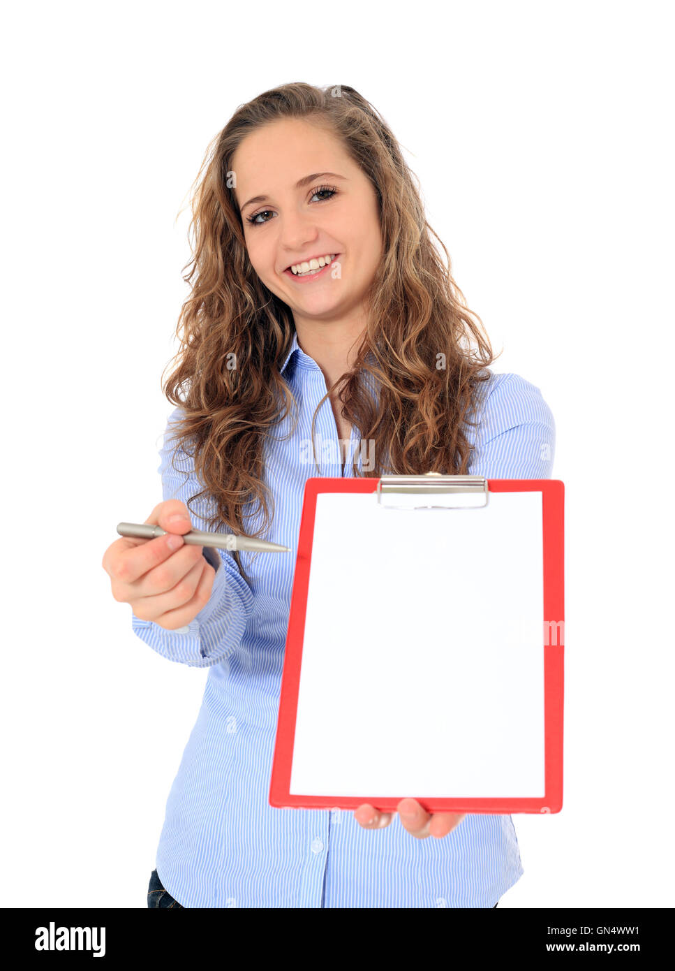 Smiling person taking survey hi-res stock photography and images - Alamy