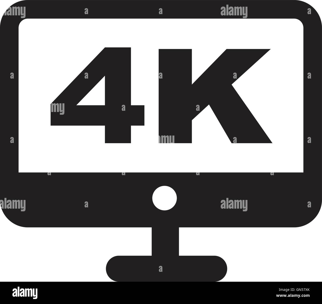 4K tv icon Stock Vector