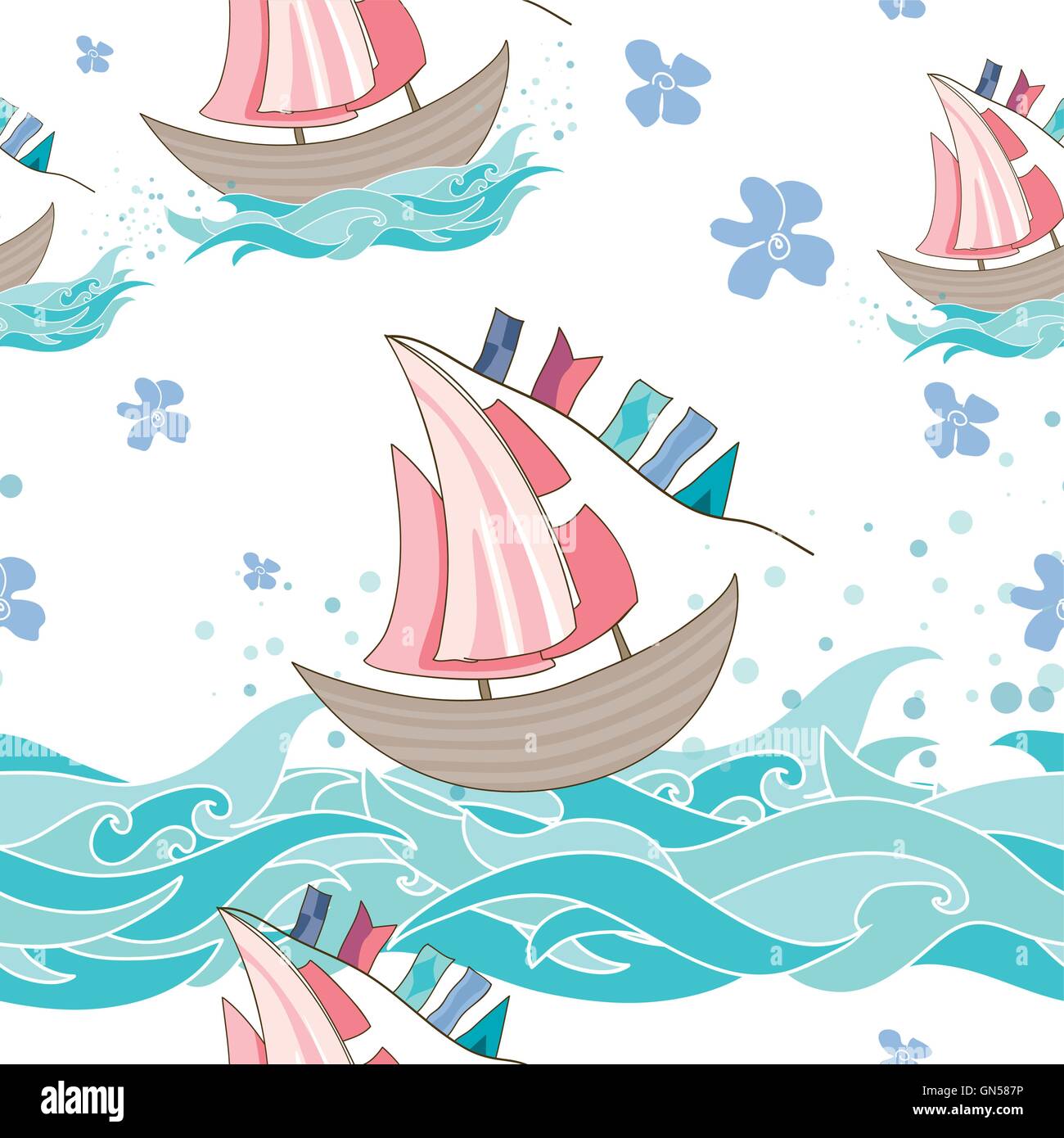 Sea seamless pattern Stock Vector Image & Art - Alamy