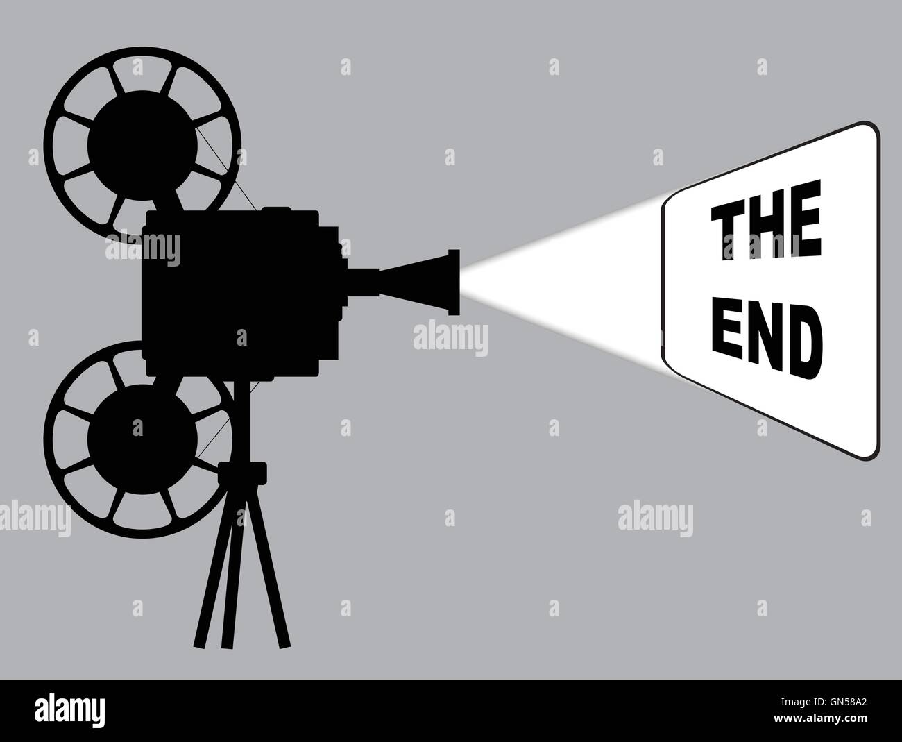 Movie Cine Projector The End Stock Vector