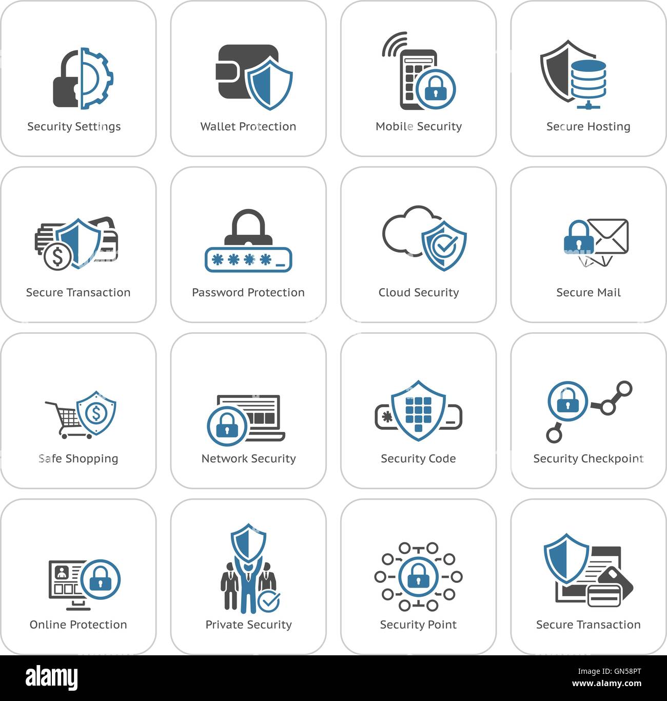 Security point icon flat Cut Out Stock Images & Pictures - Alamy