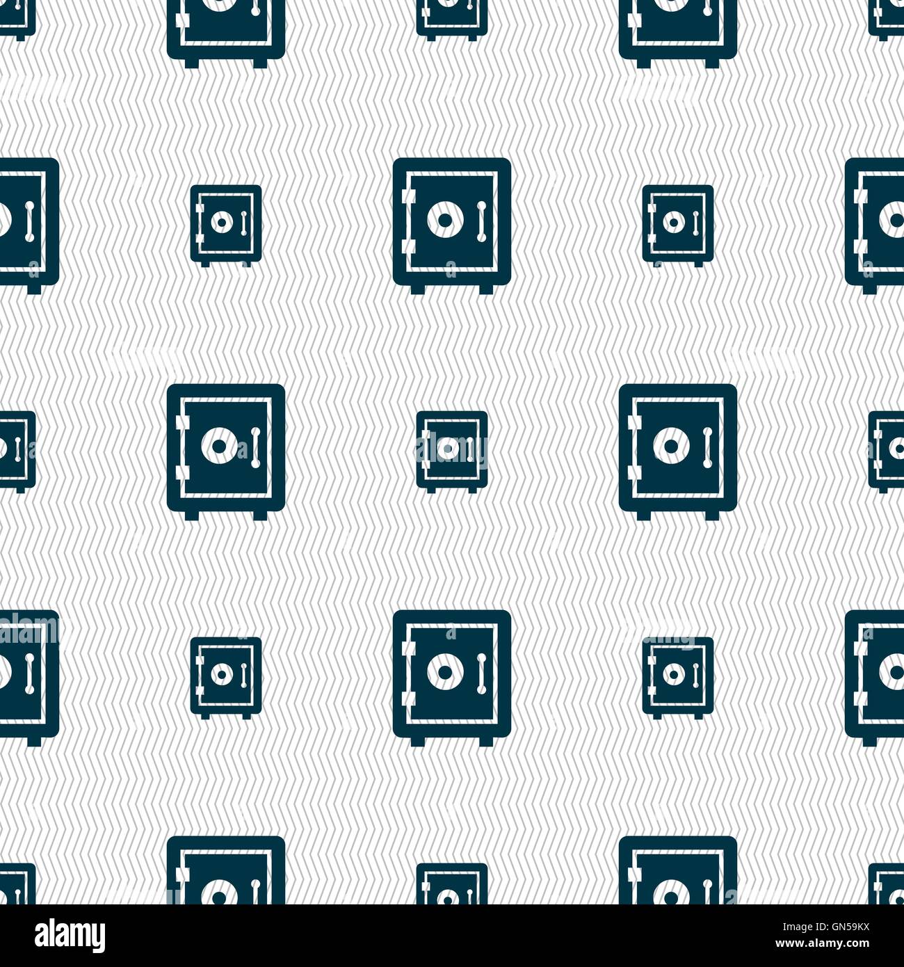 safe icon sign. Seamless pattern with geometric texture. Vector Stock ...