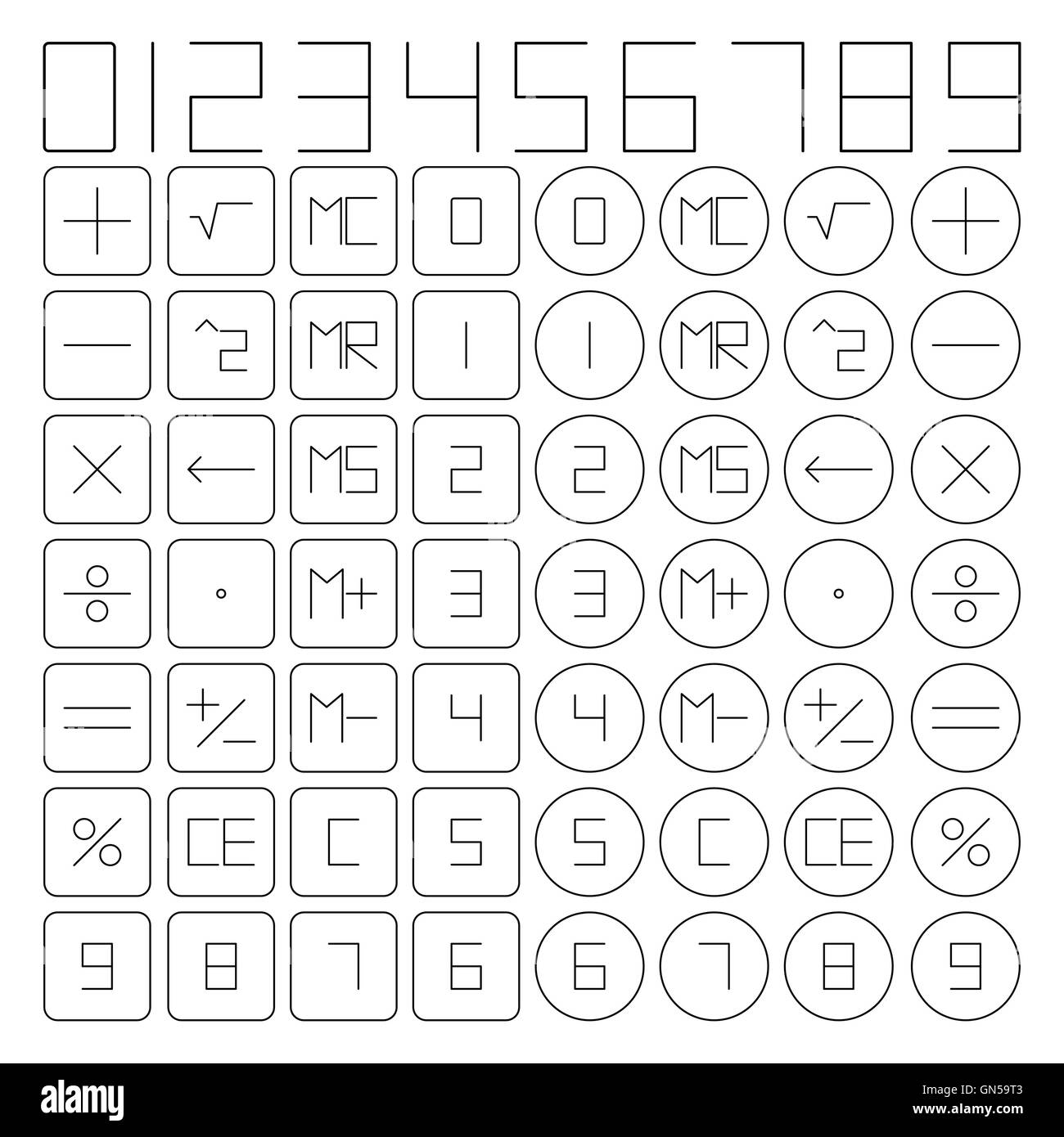 Set of mathematical symbols, vector illustration Stock Vector Image ...